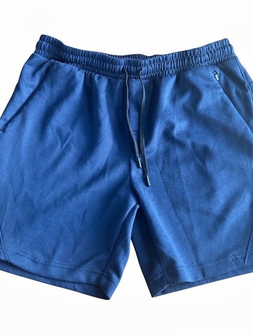 LEG3ND Men's Navy Blue Athletic Athletic Workout Shorts Size L Zipper Pockets